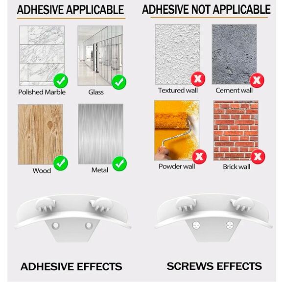 12 Pack Adhesiv Hat Hooks for Wall,Door,Closet, Office, Bedroom(White) - Picture 5 of 7